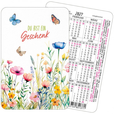 Spielkartenkalender: Du bist ein Geschenk (Schmetterlinge)