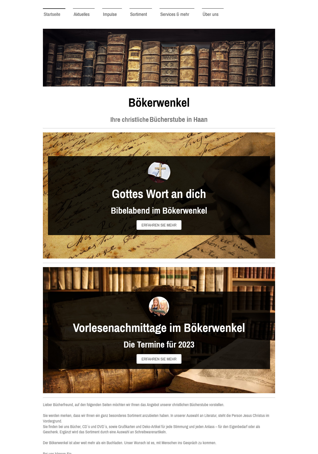 Bökerwenkel - Ihre christliche Bücherstube in Haan